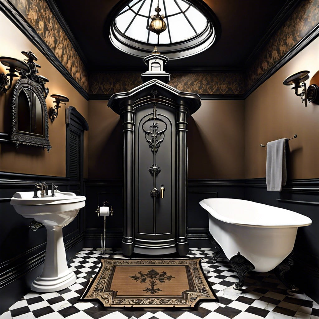 victorian style high tank toilets