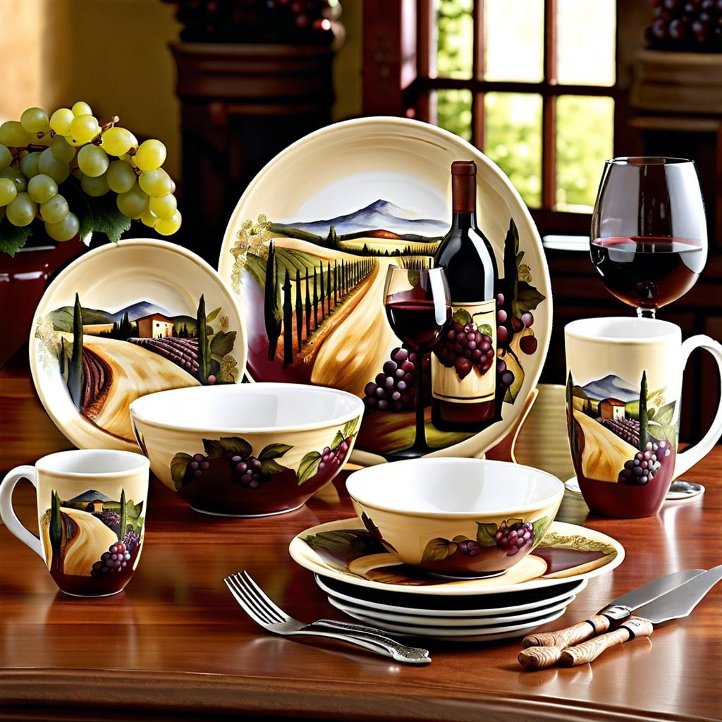 vineyard inspired dinnerware
