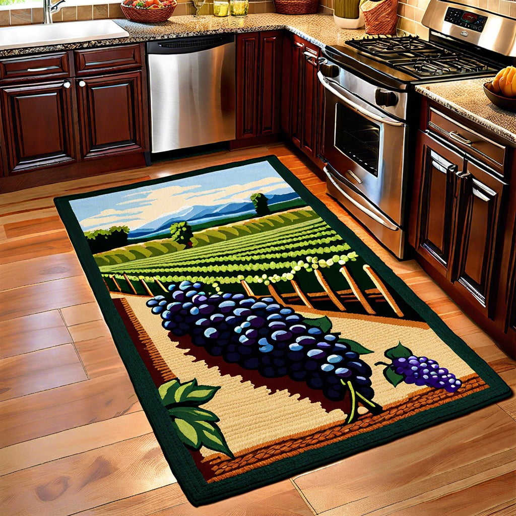vineyard theme hand woven rug