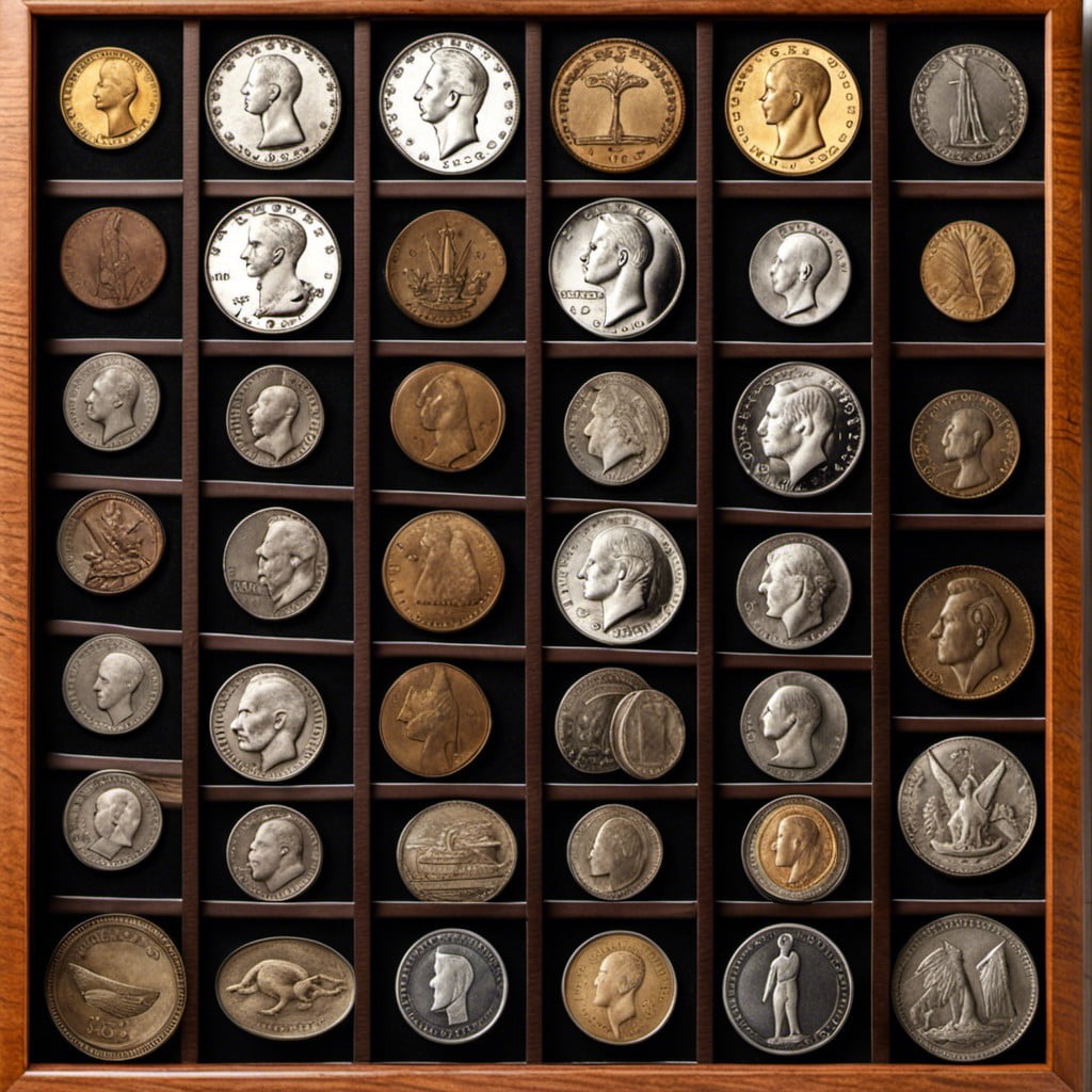 vintage coin collection display