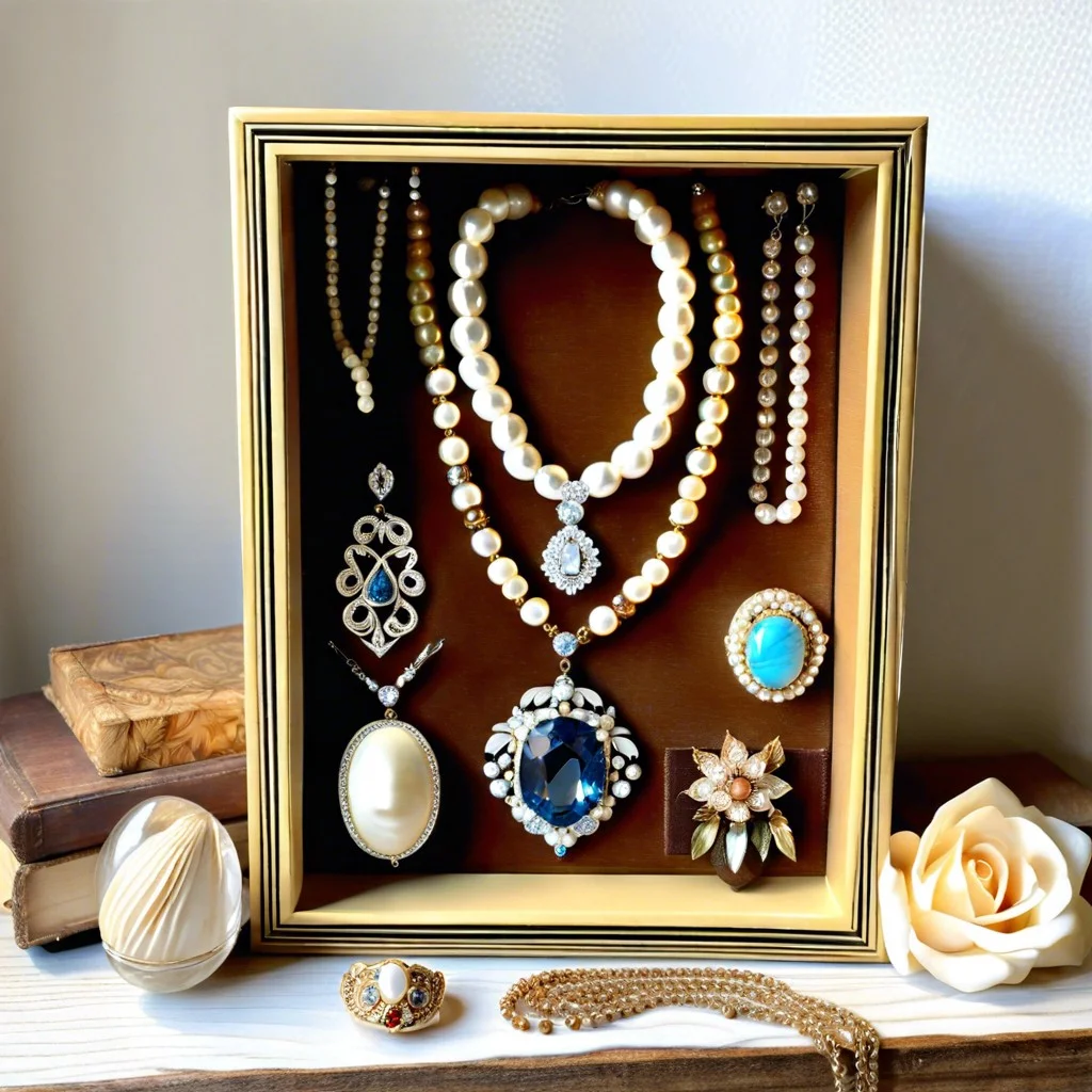 vintage jewelry shadow box