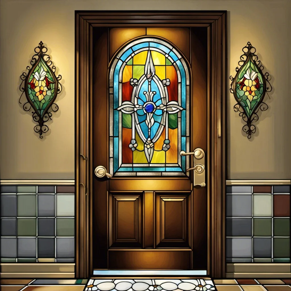 vintage stained glass door