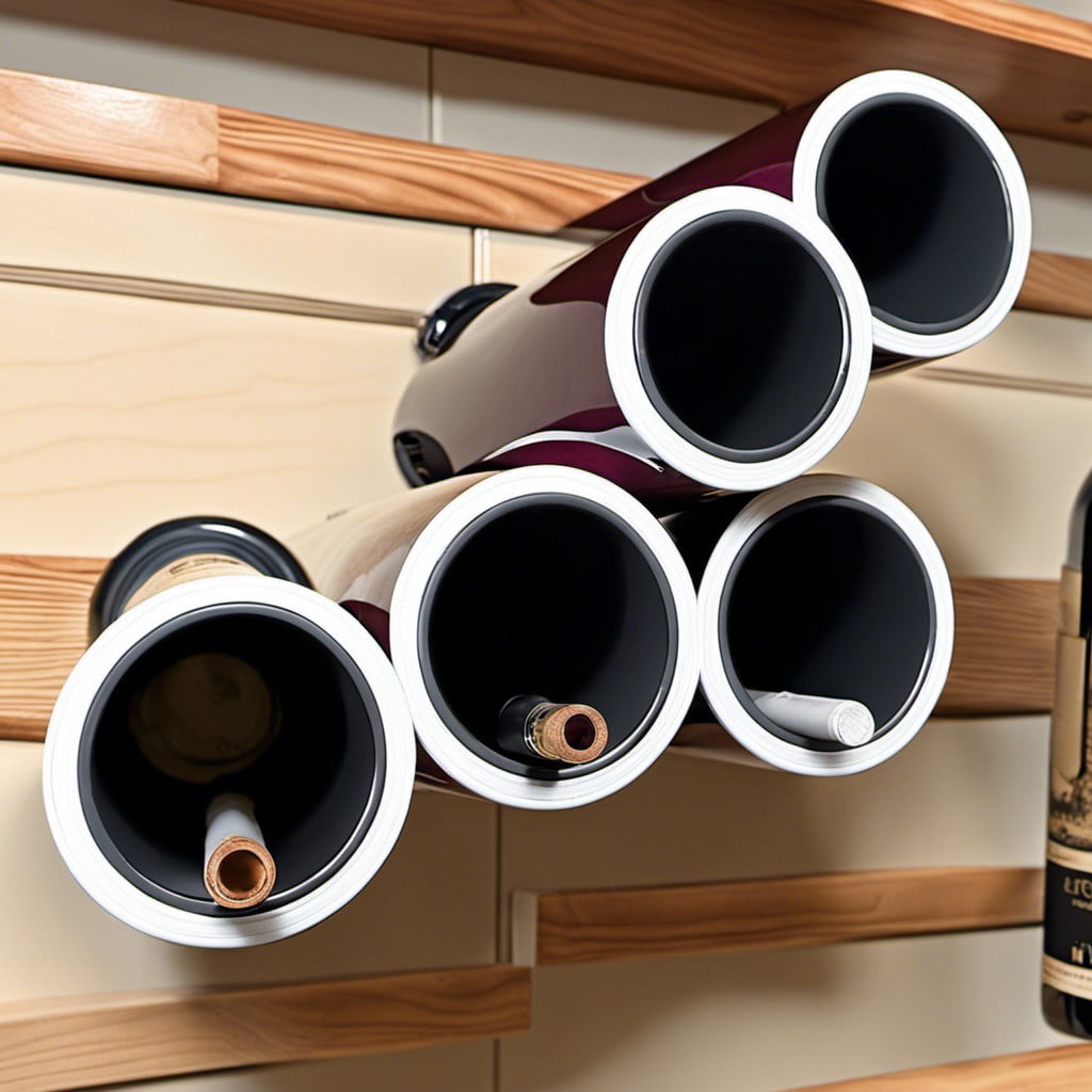 wall mounted pvc pipe wine rack