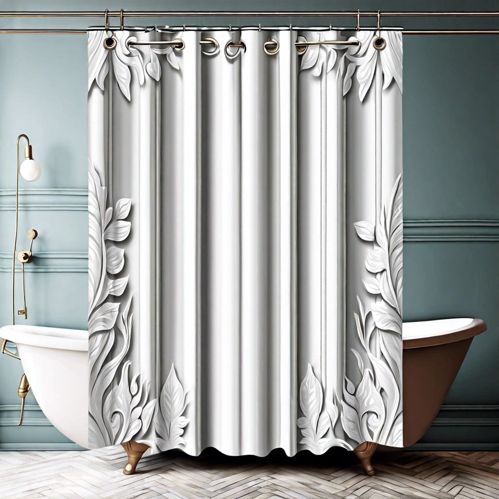 white patterned curtain for visual interest