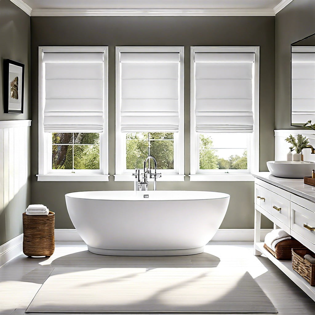 white roman shades for clean lines