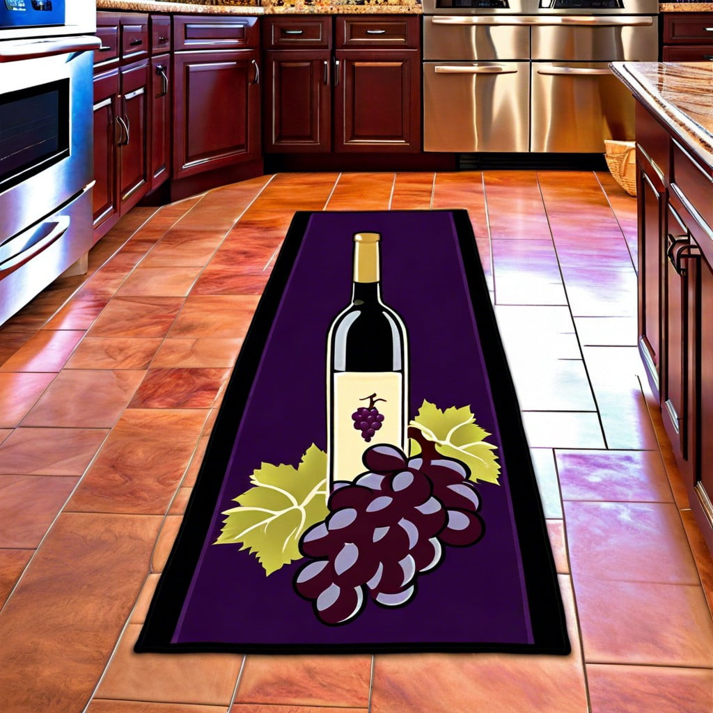 wine and grape kitchen runner rug