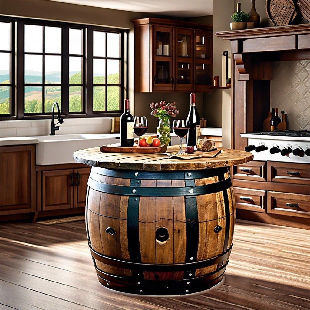 wine barrel table