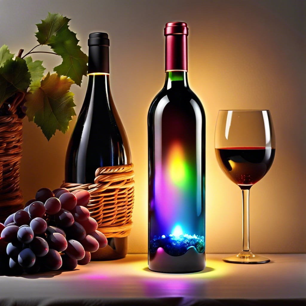 wine bottle with color changing led lights