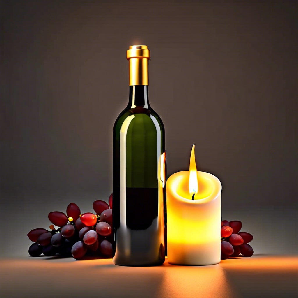 wine bottle with flameless candle lights