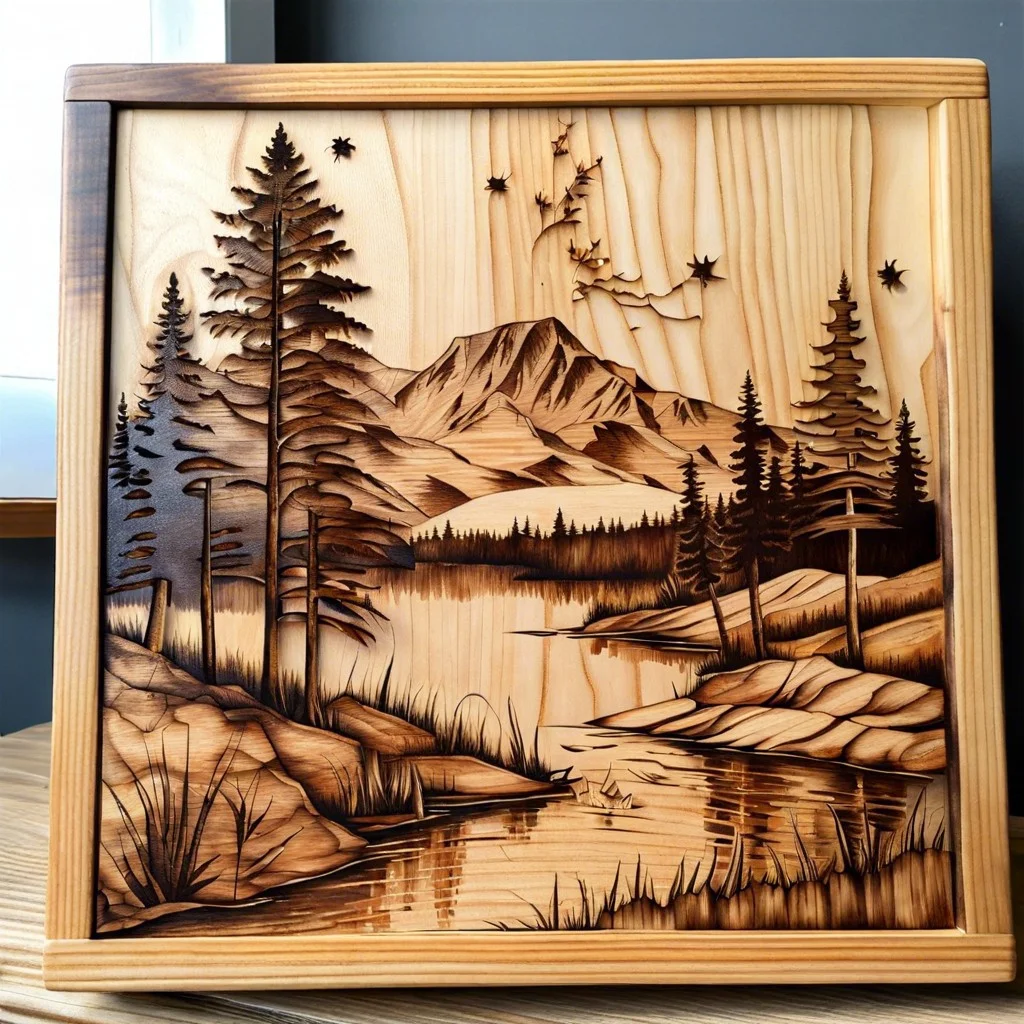 wood pyrography art