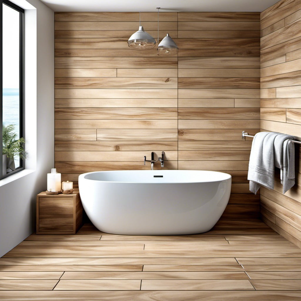wooden tiles with a maritime finish for a coastal feel