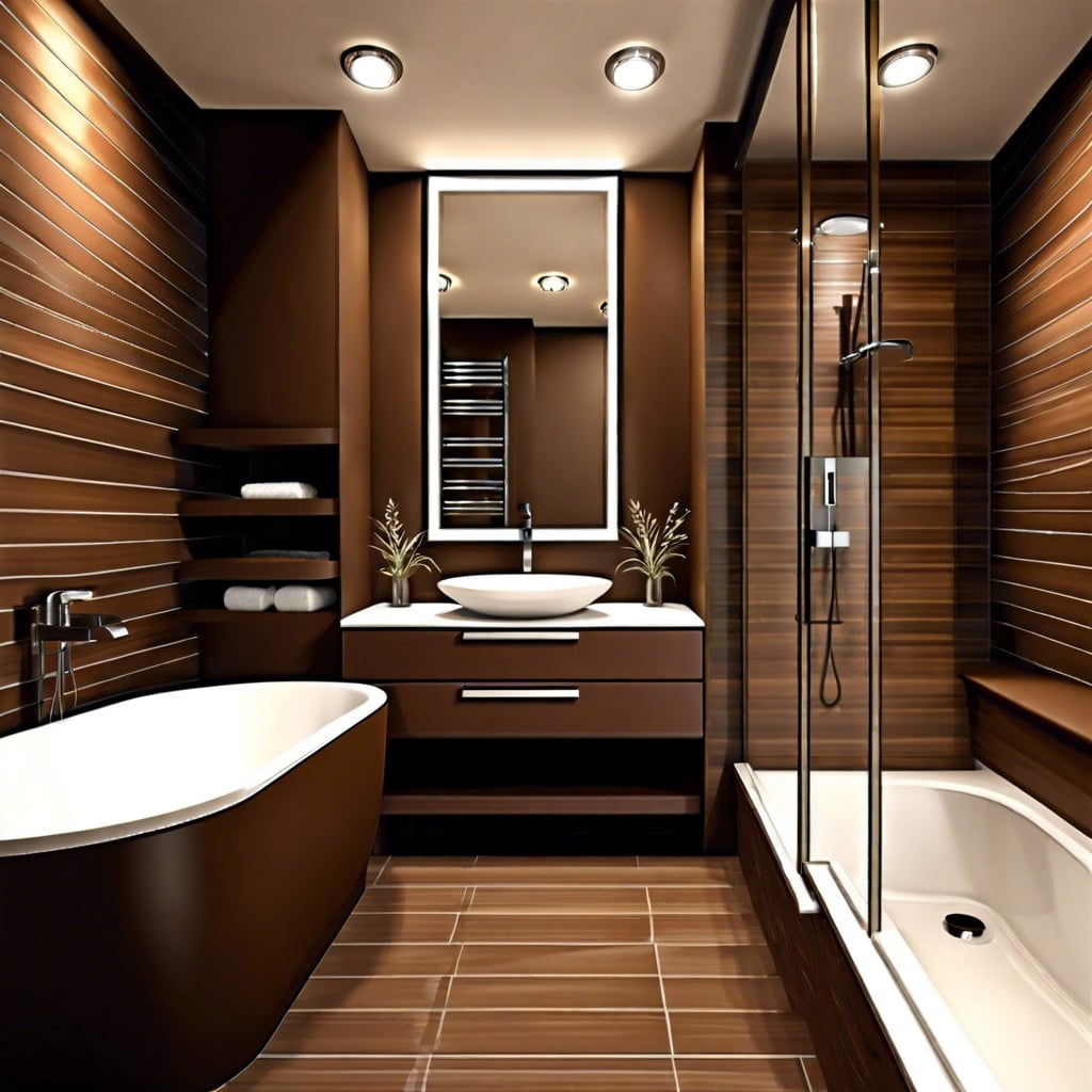 abstract patterns in brown bathroom