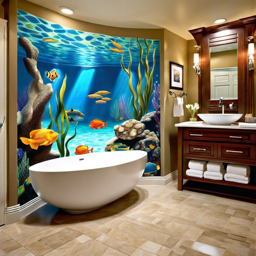 aquatic mural designs for pool bathrooms