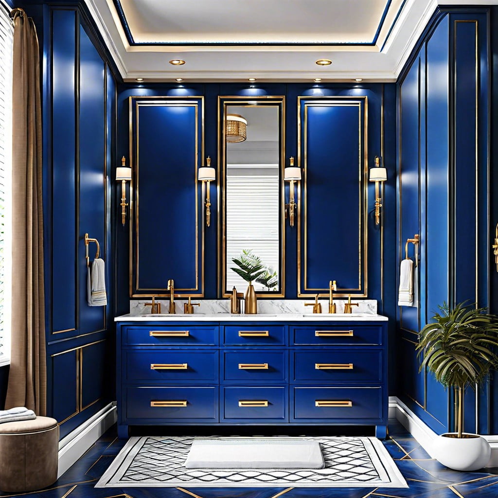 be bold with a royal blue double sink bathroom vanity
