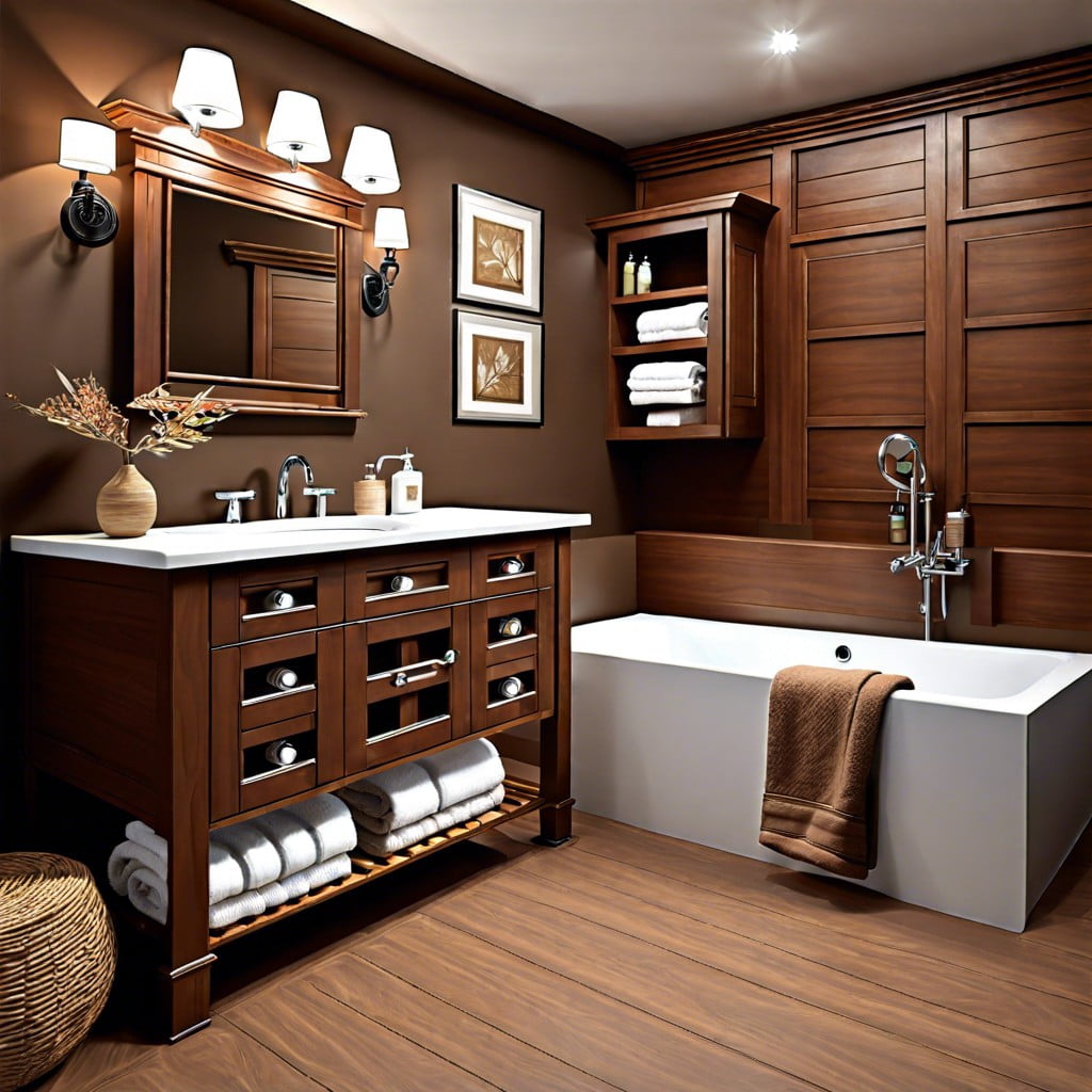 country style brown bathroom