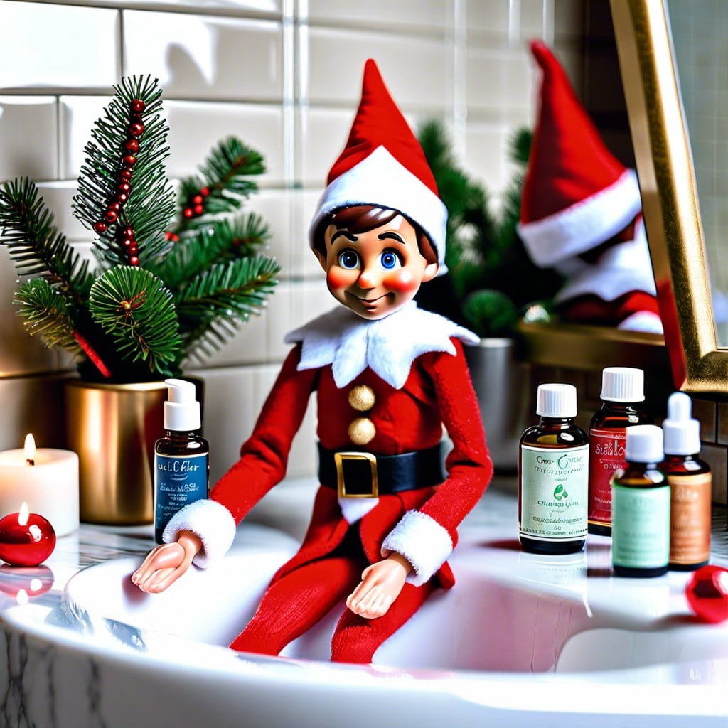 elfs aromatherapy session in the bathroom