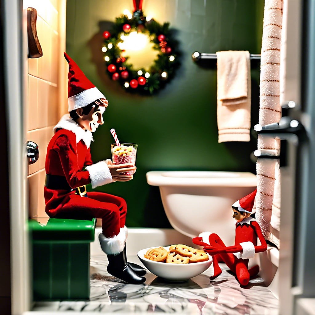 elfs midnight snack in the bathroom