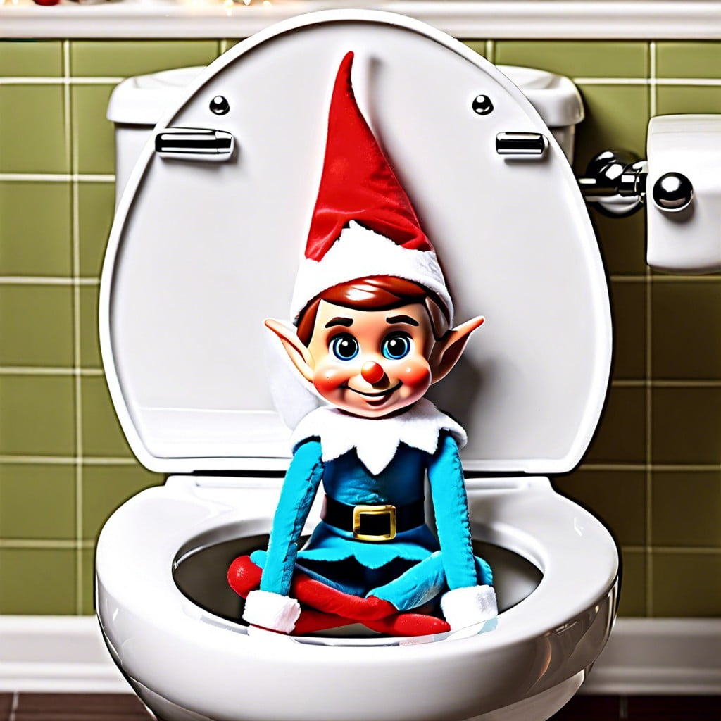 elfs toilet seat decorating shenanigans