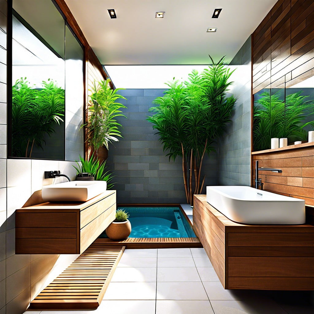 energy saving features for sustainable pool bathrooms
