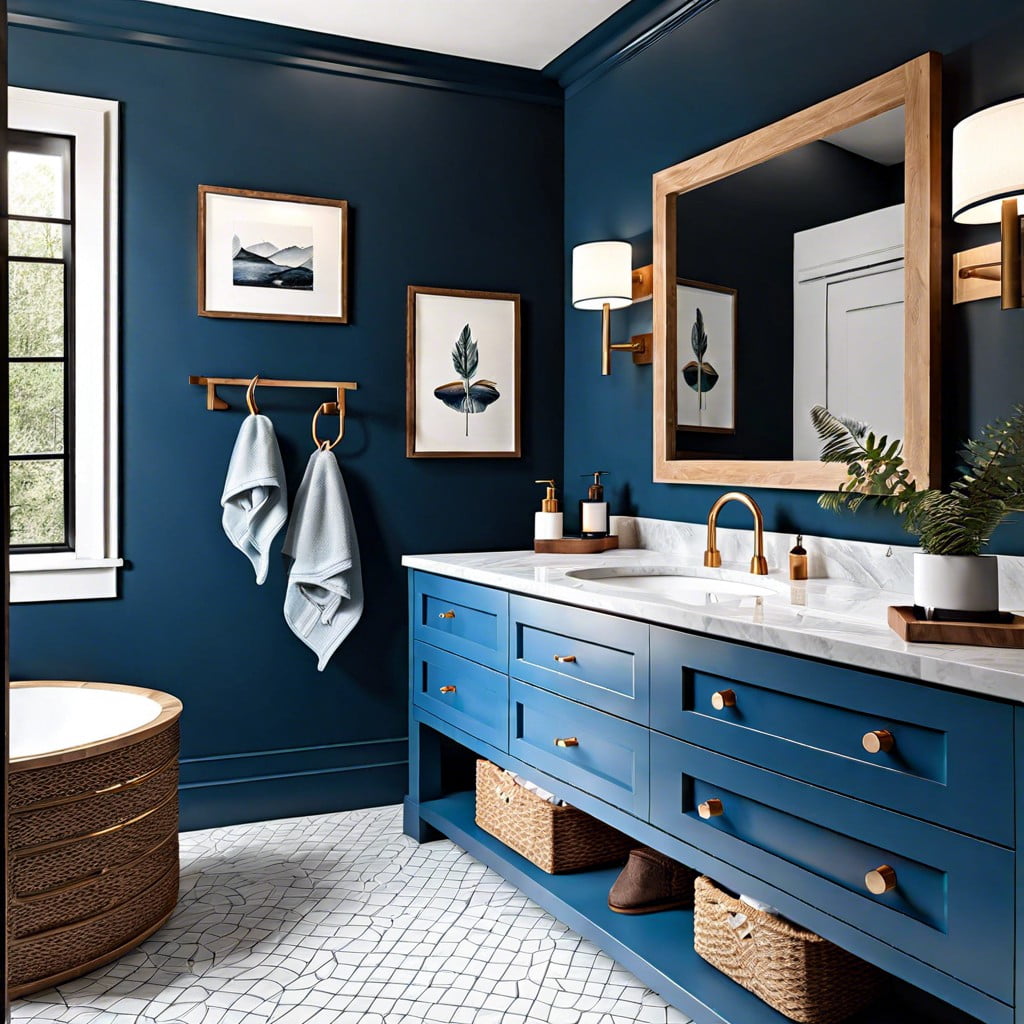 experiment with a dual tone blue vanity