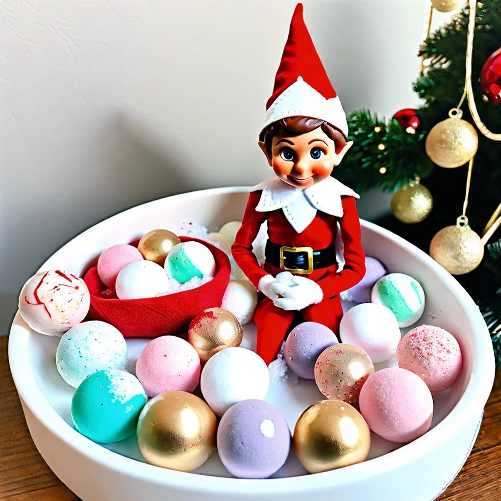 fizzy bath bomb party with elf