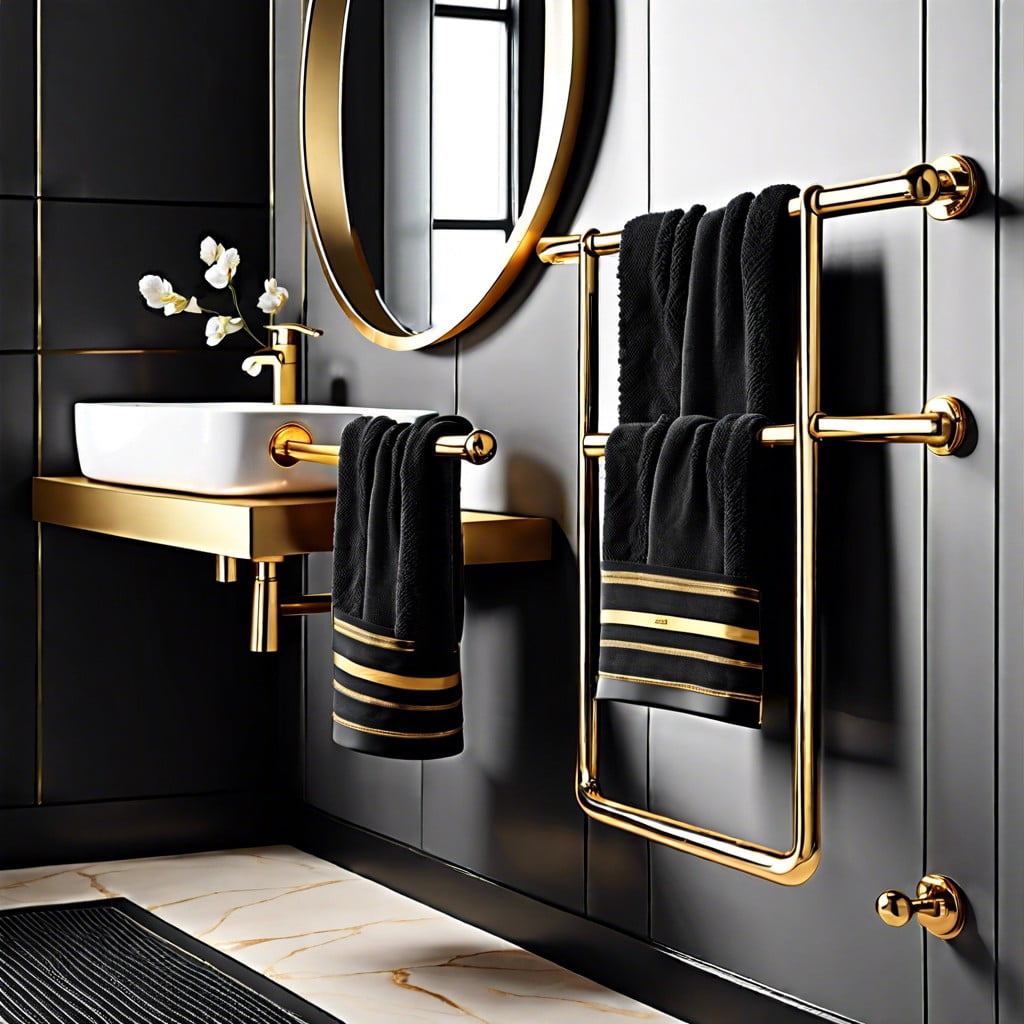 gold plated towel holder