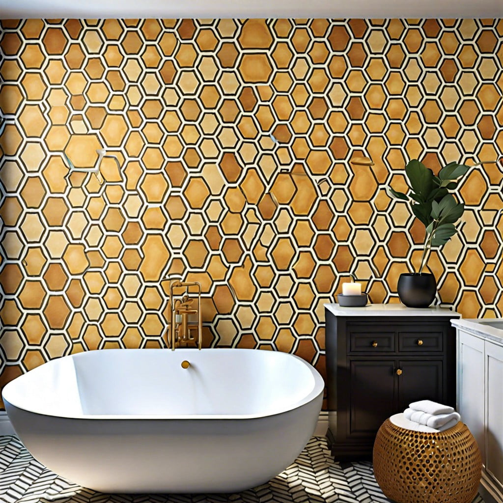 honeycomb patterned accent wall