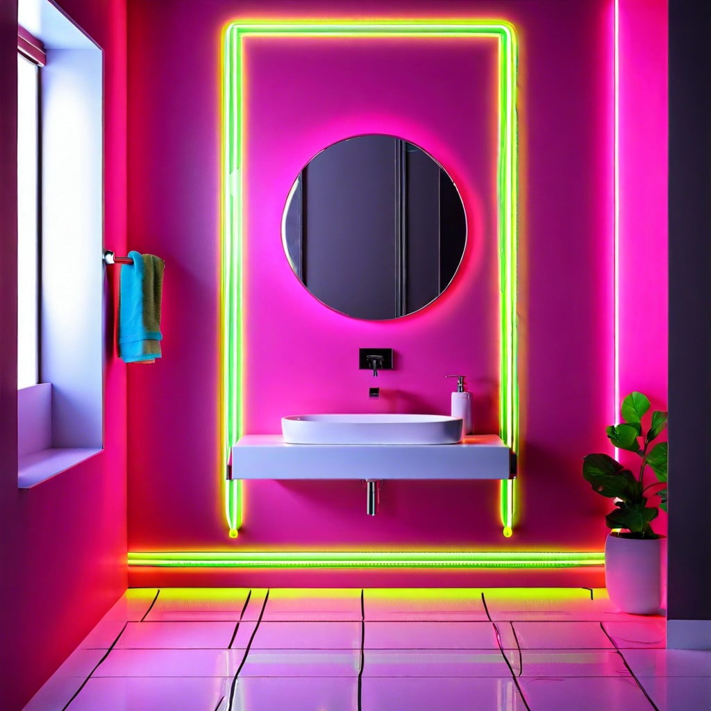 neon acrylic bathroom baseboards