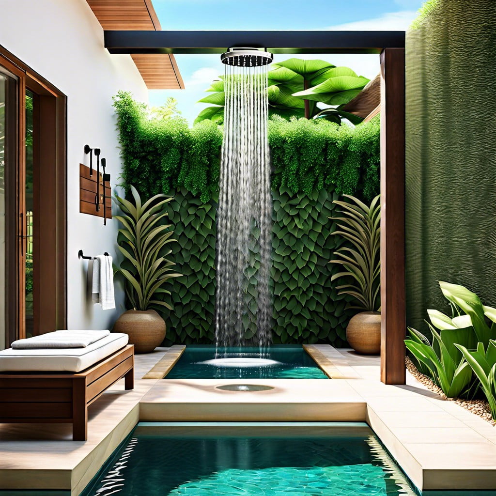 outdoor shower addition for pool bathrooms