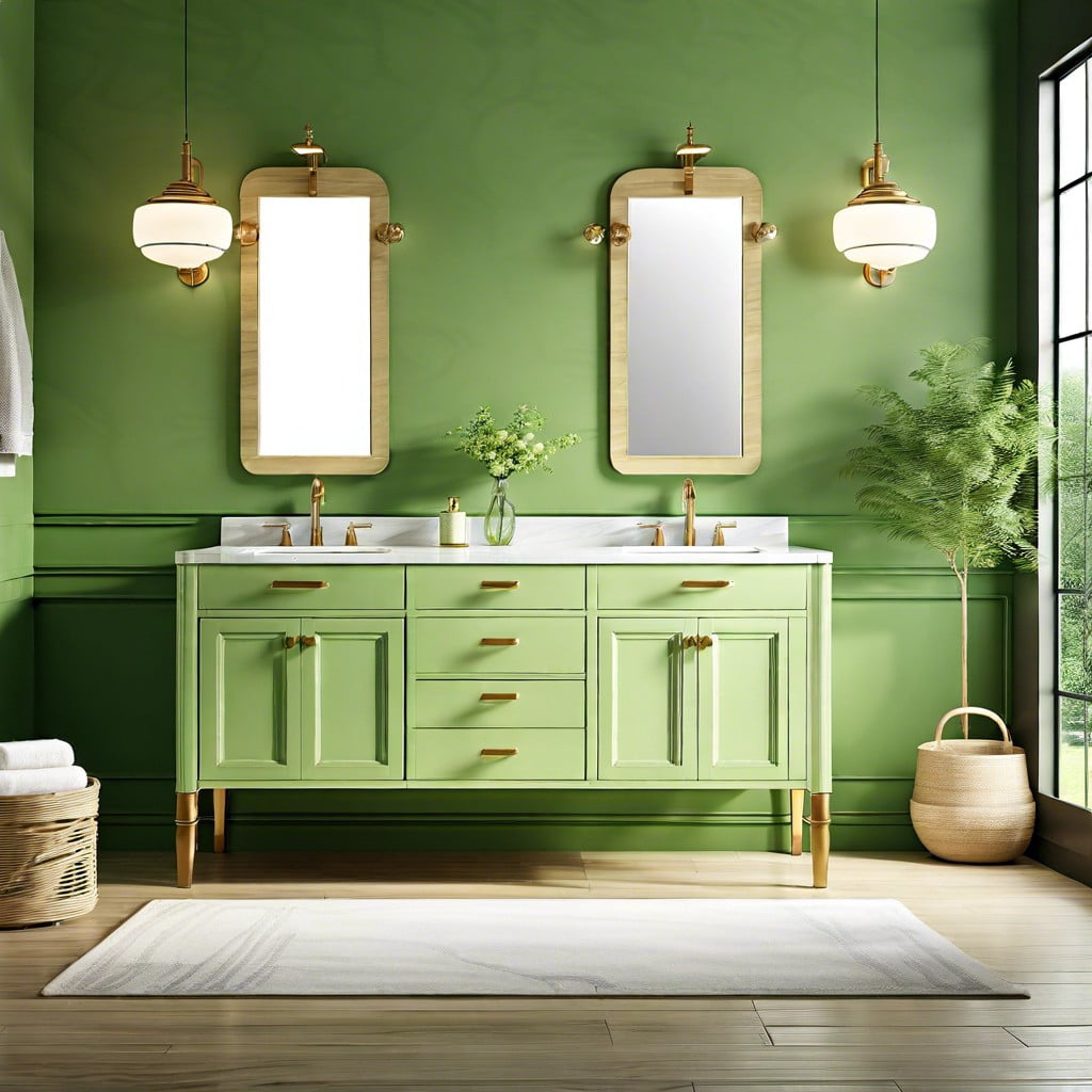 pistachio green bathroom vanity
