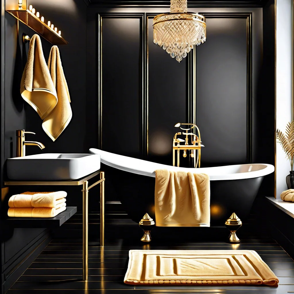 plush golden bath towels
