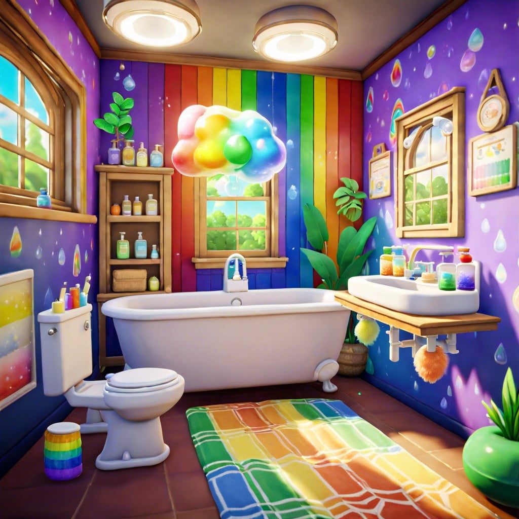 rainbow chemistry bathroom