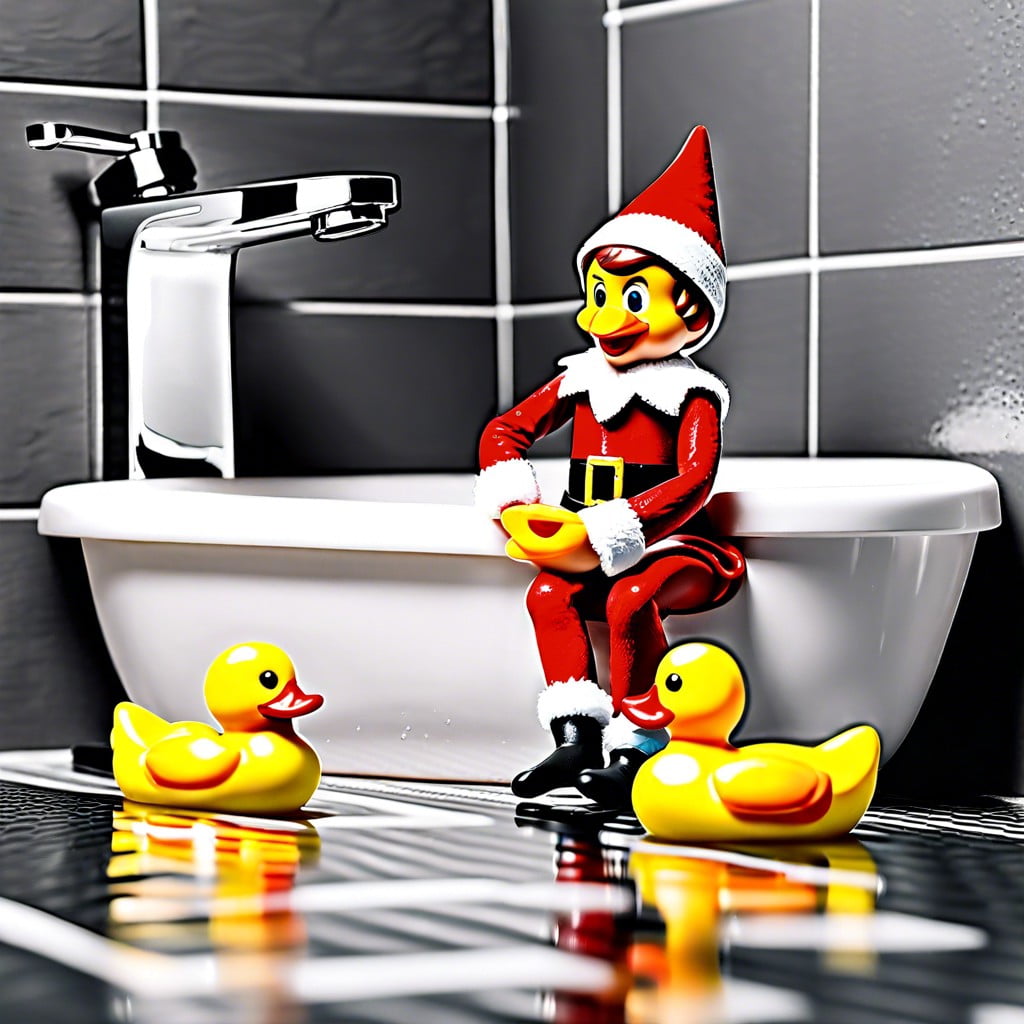 rubber duckies race with elf