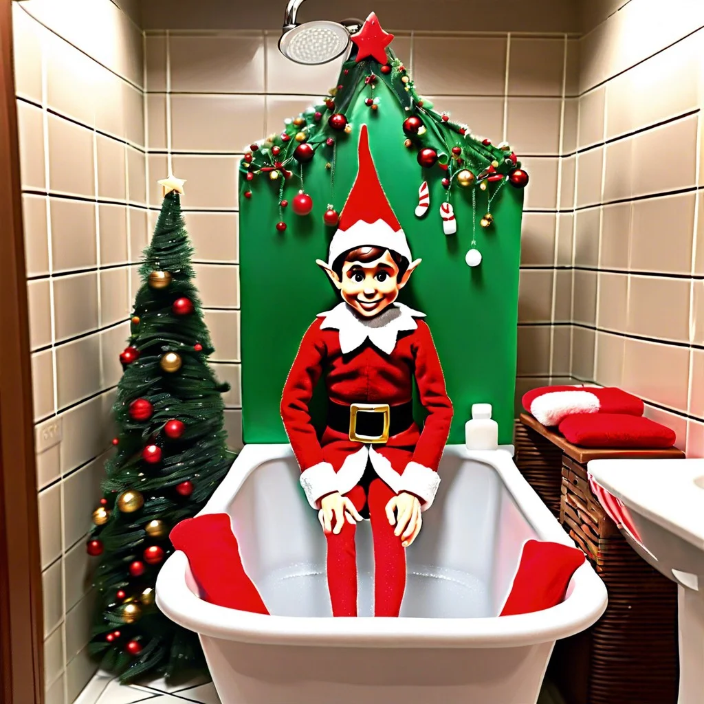 shelf elf caught in the shower