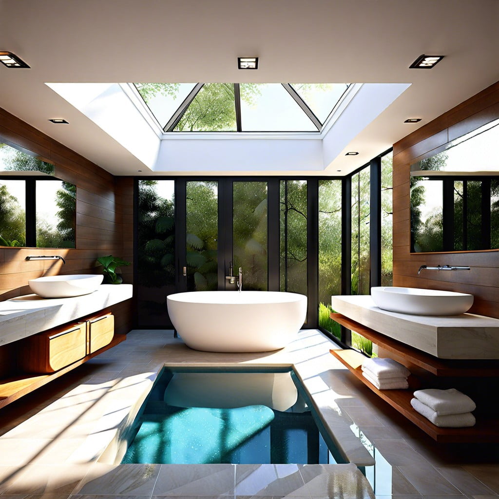 skylight installations for sunlit pool bathrooms