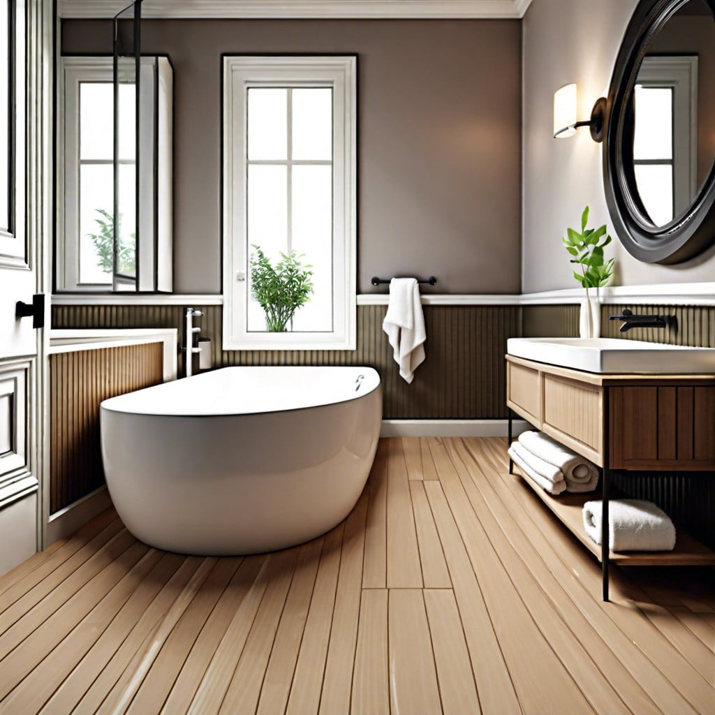 sustainable material bathroom baseboards