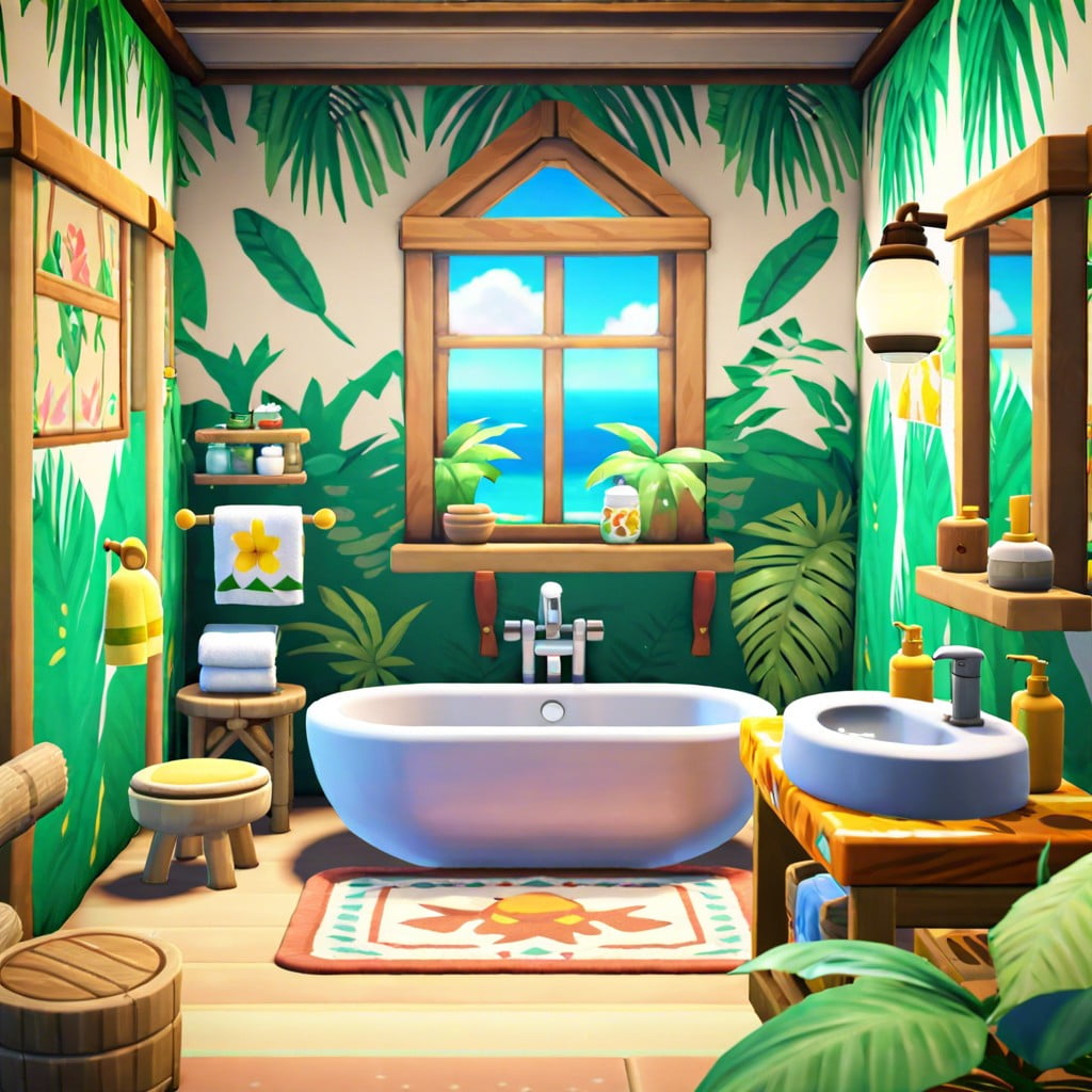 tropical theme bathroom