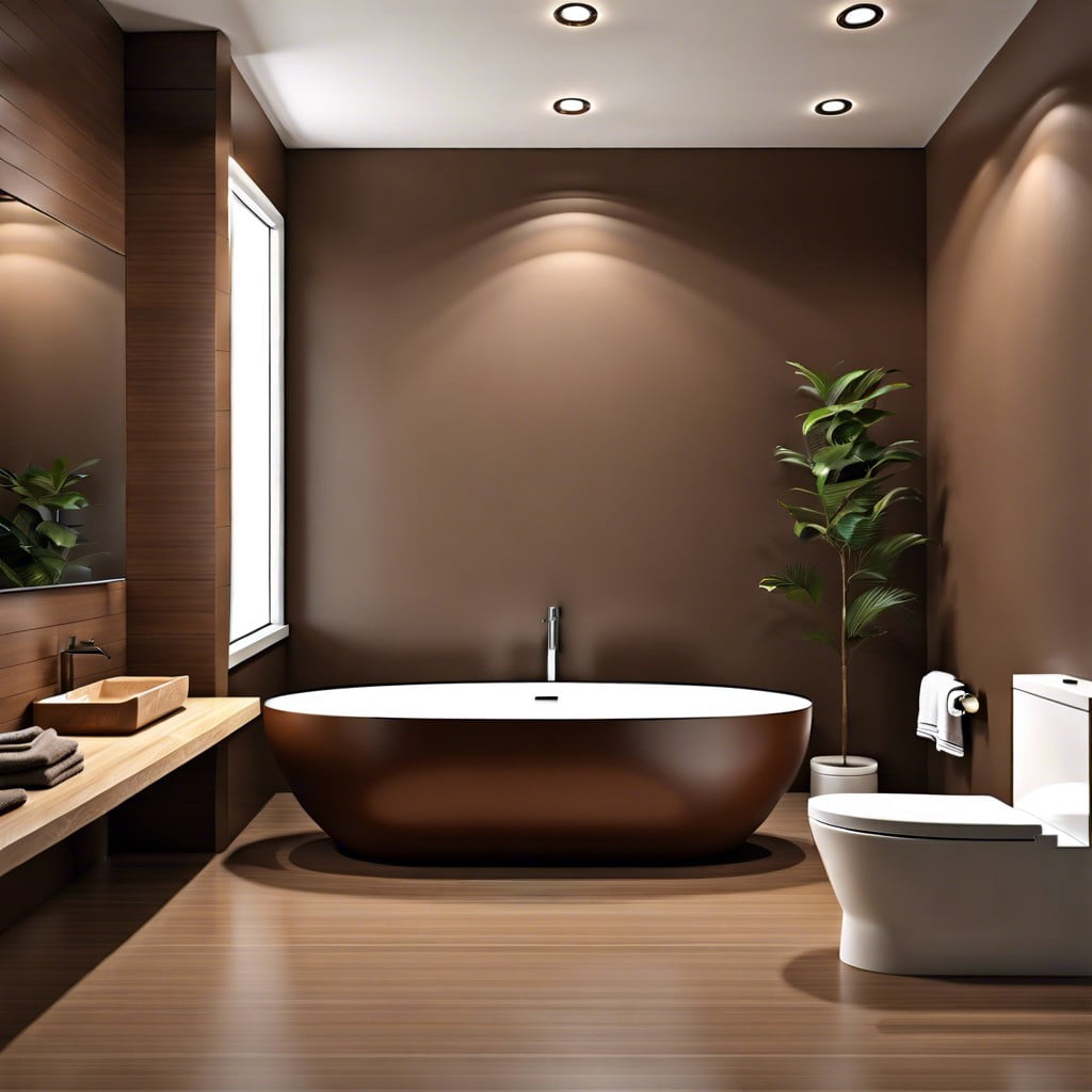utilizing brown in minimalist bathroom design