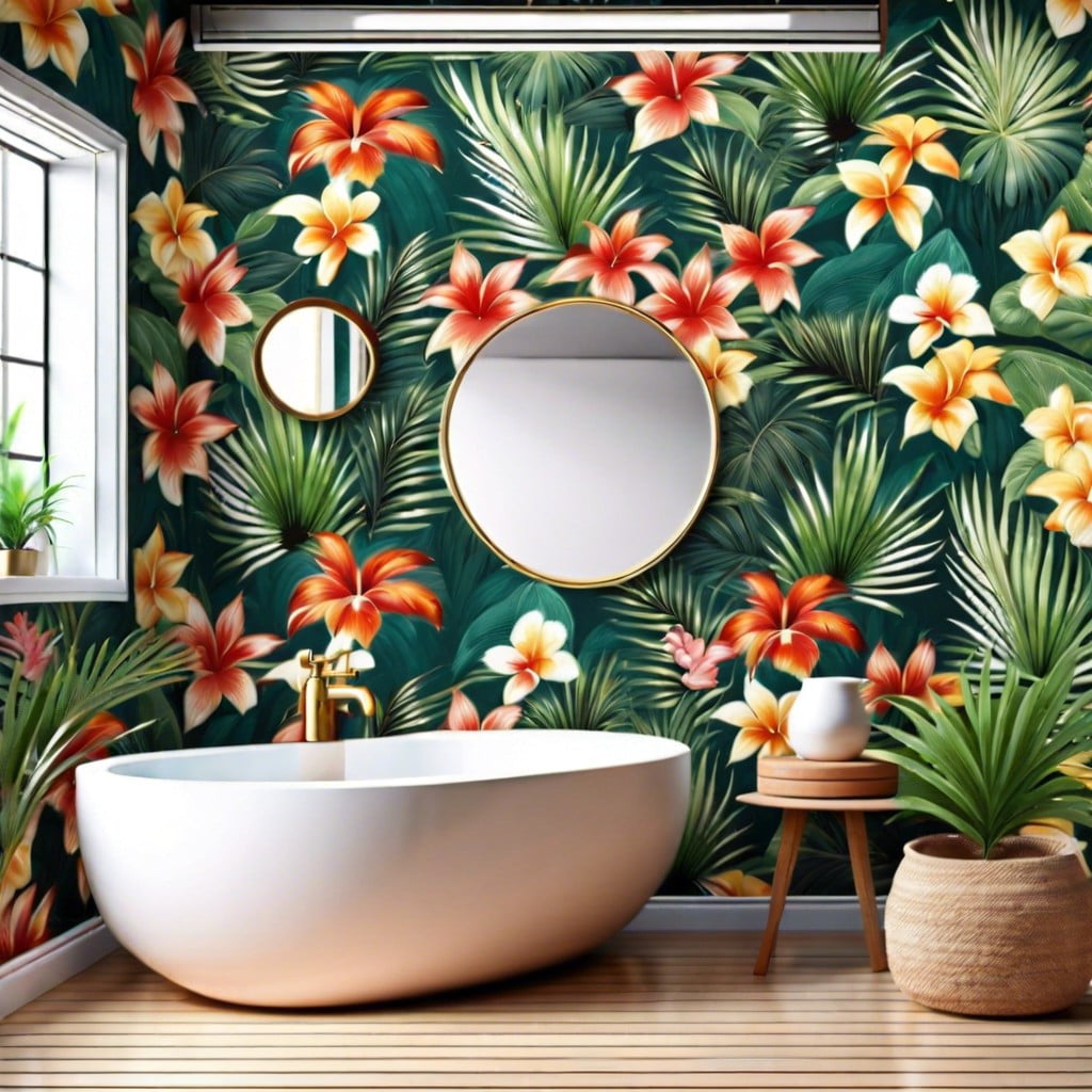 wallpaper ideas for pool bathrooms