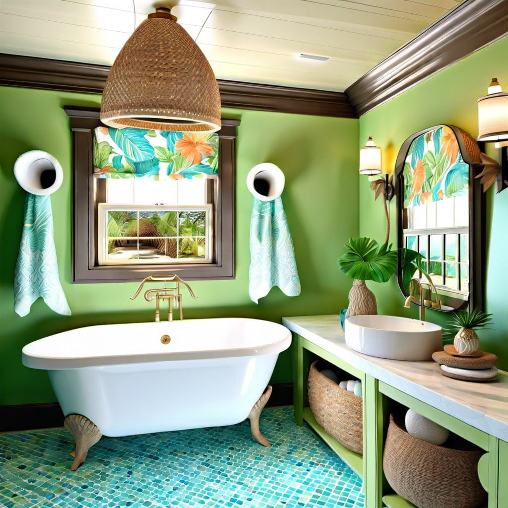 whimsical beach house pool bathroom ideas