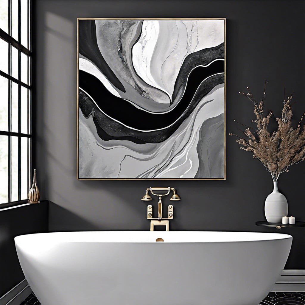 abstract gray and black wall art