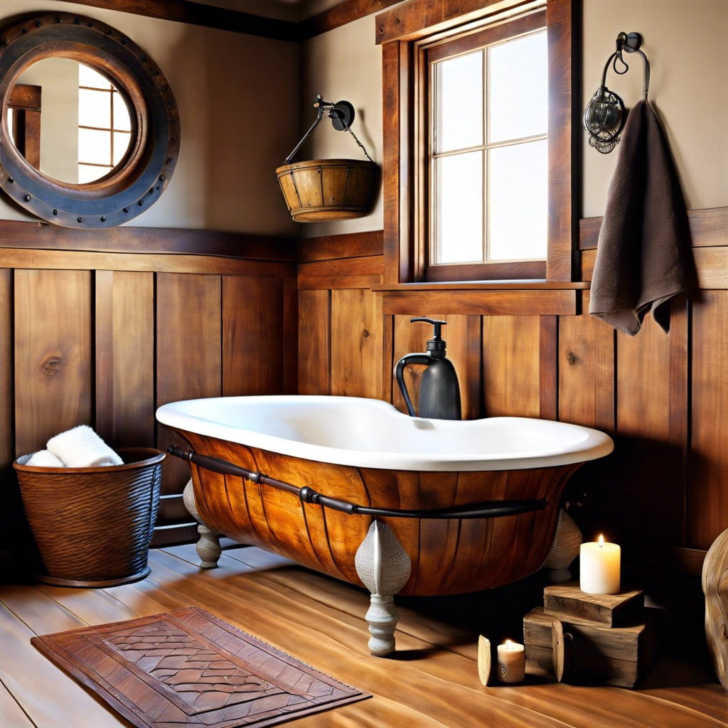 antique wooden tub bath caddy
