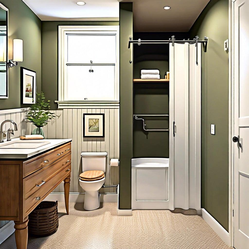 bathroom pocket doors maximize space for disabled access