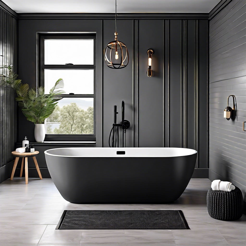 black freestanding bathtub