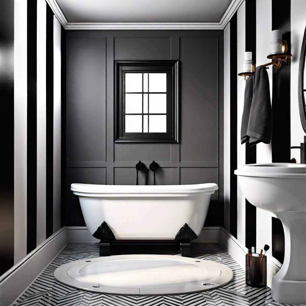 bold black and gray wall stripes