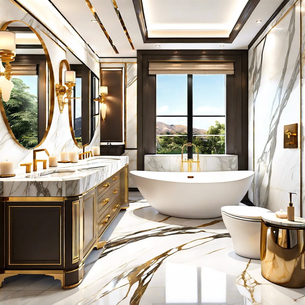 calacatta gold marble for a luxury hotel bathroom