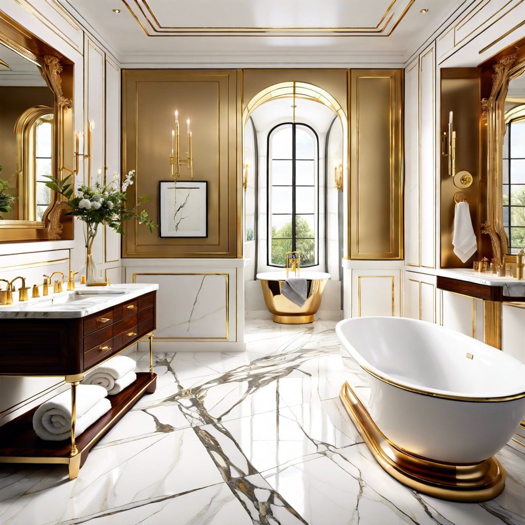 calacatta gold quadrants for bathroom floor