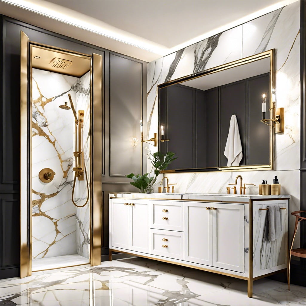 calacatta gold slabs for large bathroom spaces