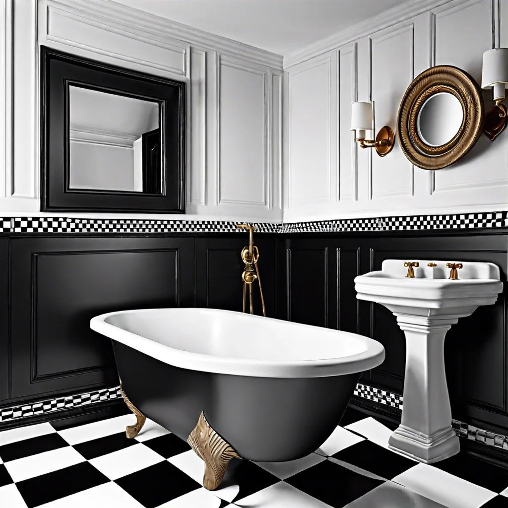 classic black and white checkerboard trim design