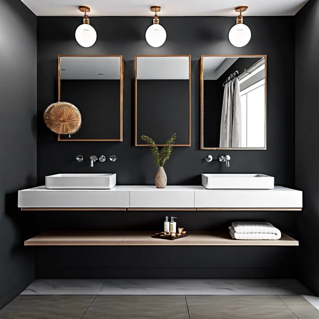 contemporary gray floating vanity